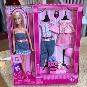 Barbie Fashionista Doll with Pink and Blue Outfits